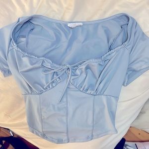 Light blue crop top
